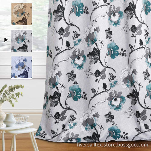 Vintage Floral Blackout Curtains